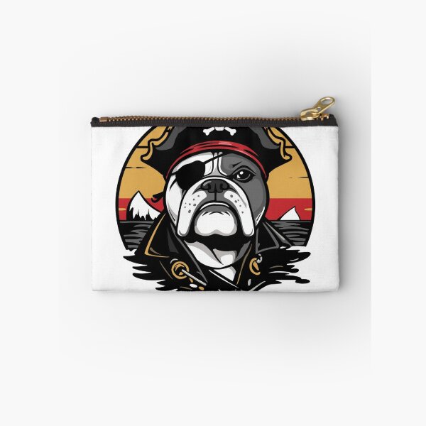 Item preview, Pirate Bulldog Captain Retro Sunset Art Print designed and sold by Sky-bully.
