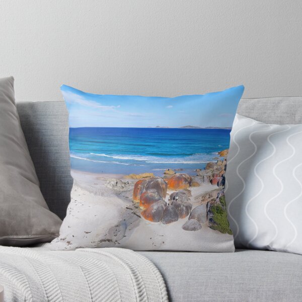 Item preview, Wilsons Promontory Australia Squeaky Beach Red Lichen Boulders Aerial designed and sold by Adam Gormley.