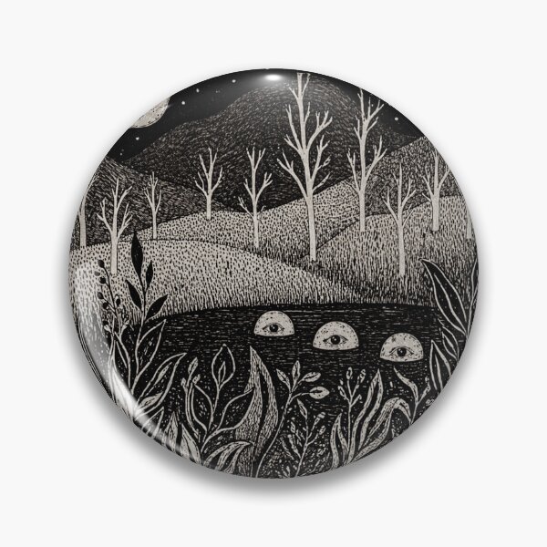 Item preview, Moon Face Watching Over Surreal Night Lake designed and sold by Modaozushi216.