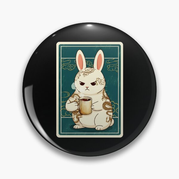 Item preview, Angry Bunny Coffee Japanese Tattoo Style designed and sold by JordynLadukeg65.