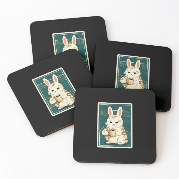 Item preview, Angry Bunny Coffee Japanese Tattoo Style designed and sold by JordynLadukeg65.