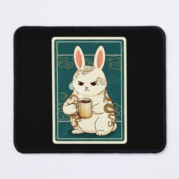 Item preview, Angry Bunny Coffee Japanese Tattoo Style designed and sold by JordynLadukeg65.