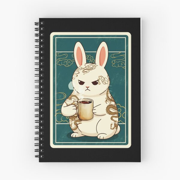 Item preview, Angry Bunny Coffee Japanese Tattoo Style designed and sold by JordynLadukeg65.