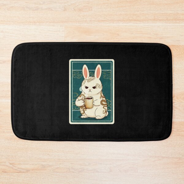 Item preview, Angry Bunny Coffee Japanese Tattoo Style designed and sold by JordynLadukeg65.