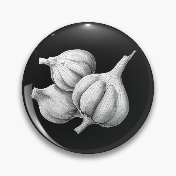 Item preview, Black and White Garlic Bulbs Illustration | Monochrome Kitchen Botanical Art designed and sold by inkoutninja.