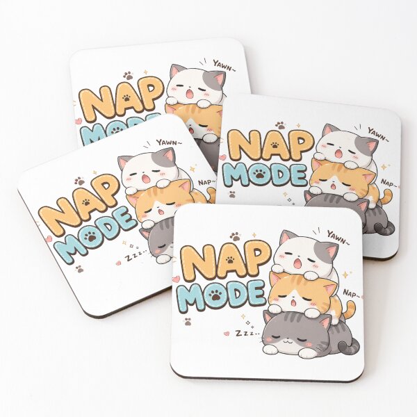 Item preview, Cute Cat Nap Mode Kawaii Sleeping Cats Cartoon T-Shirt designed and sold by Amitabr14.
