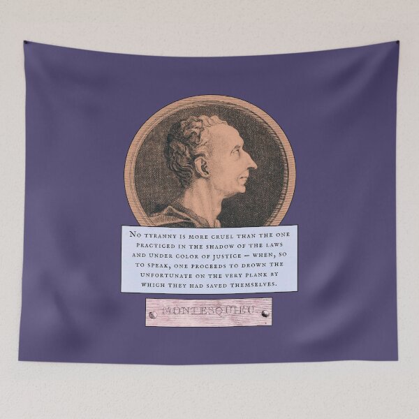 Item preview, Montesquieu quote: No tyranny is more cruel than the one practiced in the shadow of the laws and under color of justice  designed and sold by artbleed.