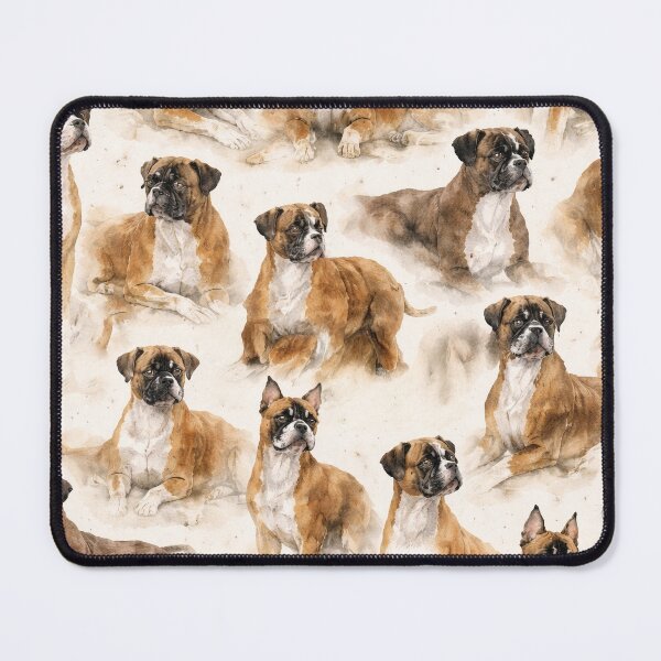 Item preview, Boxer dog watercolor illustration designed and sold by Anne Londez Studio.