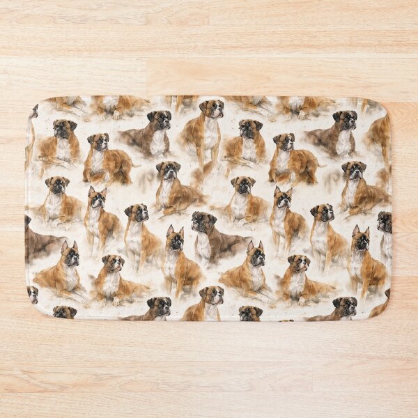 Item preview, Boxer dog watercolor illustration designed and sold by Anne Londez Studio.