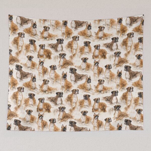 Item preview, Boxer dog watercolor illustration designed and sold by Anne Londez Studio.