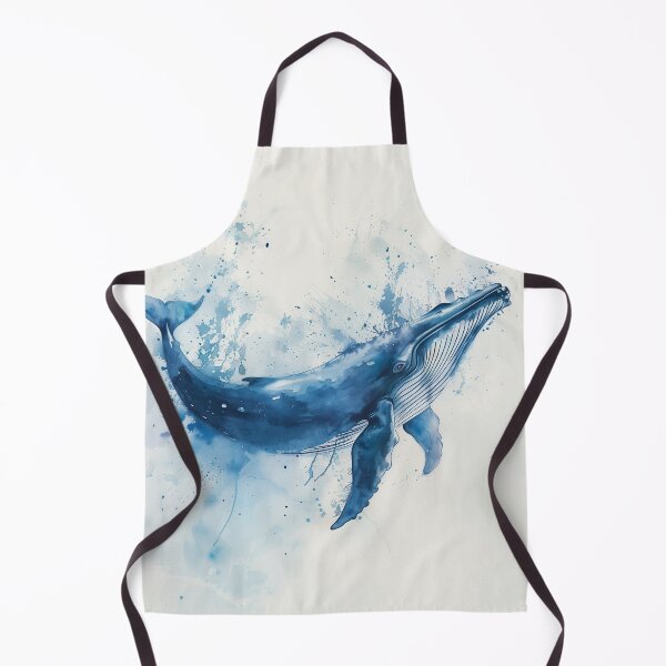 Artikelvorschau, Blaues Aquarell: Buckelwal mit Meeresspritzer entworfen und verkauft von solynneart.