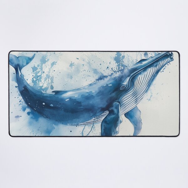 Item preview, Blue Watercolor Humpback Whale With Ocean Splash designed and sold by solynneart.