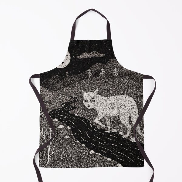 Item preview, White Cat Night Landscape Moon Ink designed and sold by Modaozushi216.
