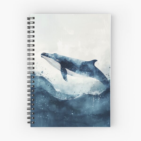 Item preview, Blue Watercolor Humpback Whale Above Ocean Waves designed and sold by solynneart.