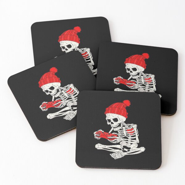 Item preview, Skeleton Gamer Red Beanie Controller Illustration designed and sold by FGTV2021.