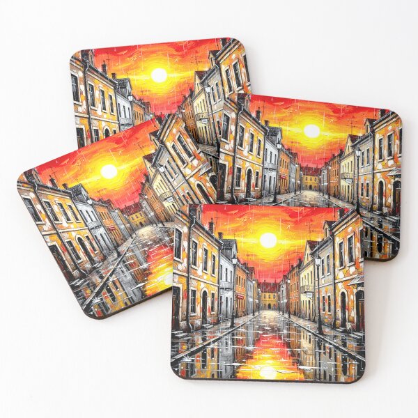 Item preview, An abstract old town in the rain and glamour at sunset designed and sold by Segasprojects.
