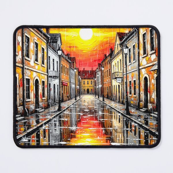 Item preview, An abstract old town in the rain and glamour at sunset designed and sold by Kimenta.
