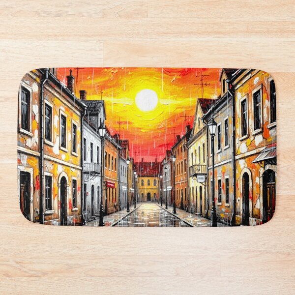 Item preview, An abstract old town in the rain and glamour at sunset designed and sold by Segasprojects.