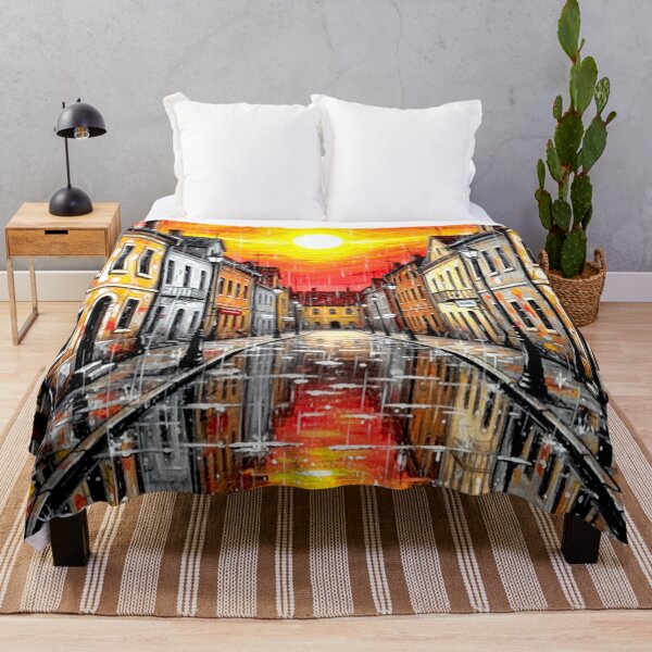 Item preview, An abstract old town in the rain and glamour at sunset designed and sold by Segasprojects.