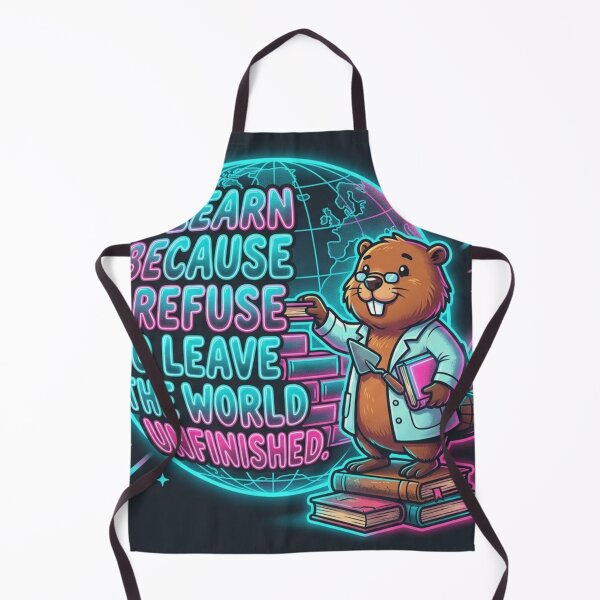Item preview, The Unfinished World | Autodidact Researcher Beaver Neon POD Design designed and sold by InnerwayStudio.