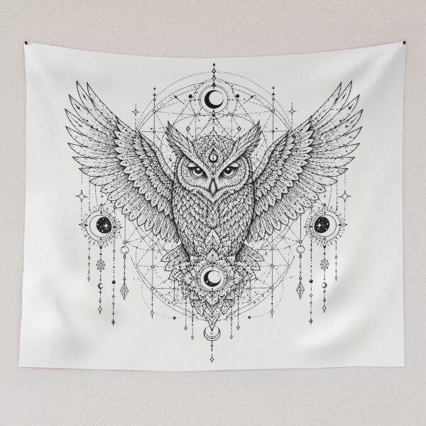 Item preview, Sacred Owl Mandala Open Wings Design designed and sold by suryabumblee.
