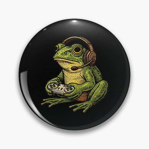 Item preview, Gamer Frog Headset Vintage Illustration designed and sold by FGTV2021.