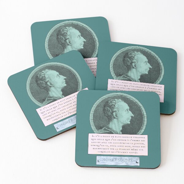 Item preview, Montesquieu quote: Il n’y a point de plus cruelle tyrannie que celle que l’on exerce à l’ombre des lois et avec les couleurs de la justice, designed and sold by artbleed.