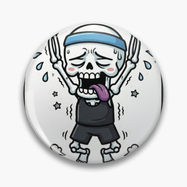 Item preview, Funny Skeleton Pull Up Heavy Bones Gym Humor Workout Cartoon Fitness Design designed and sold by BreezifyDesignStudio.