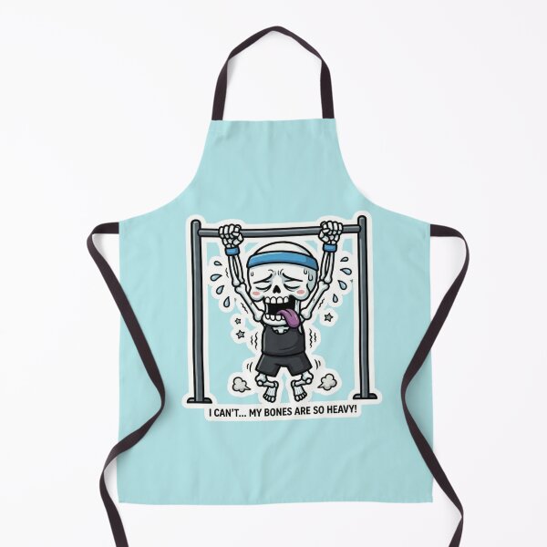 Item preview, Funny Skeleton Pull Up Heavy Bones Gym Humor Workout Cartoon Fitness Design designed and sold by BreezifyDesignStudio.