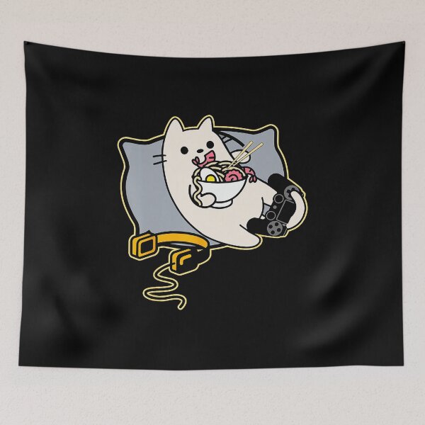 Item preview, Ramen Gamer Cat Chill Mode Illustration designed and sold by FGTV2021.