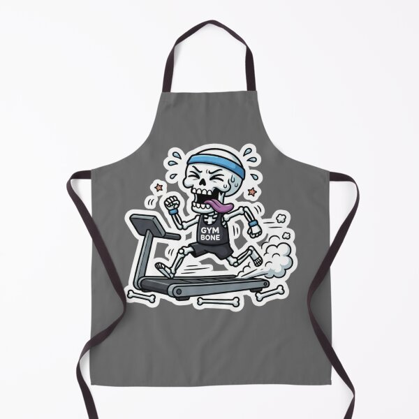 Item preview, Funny Skeleton Running Treadmill Gym Bone Workout Humor Fitness Cartoon Design designed and sold by BreezifyDesignStudio.