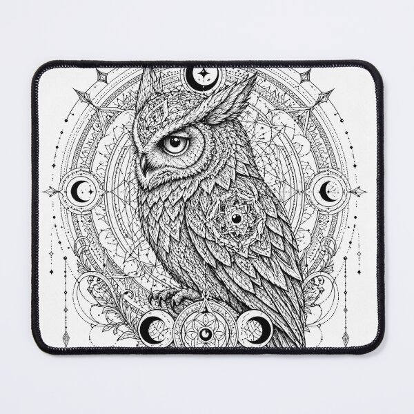 Item preview, Mystic Owl Mandala Sacred Geometry Art designed and sold by suryabumblee.