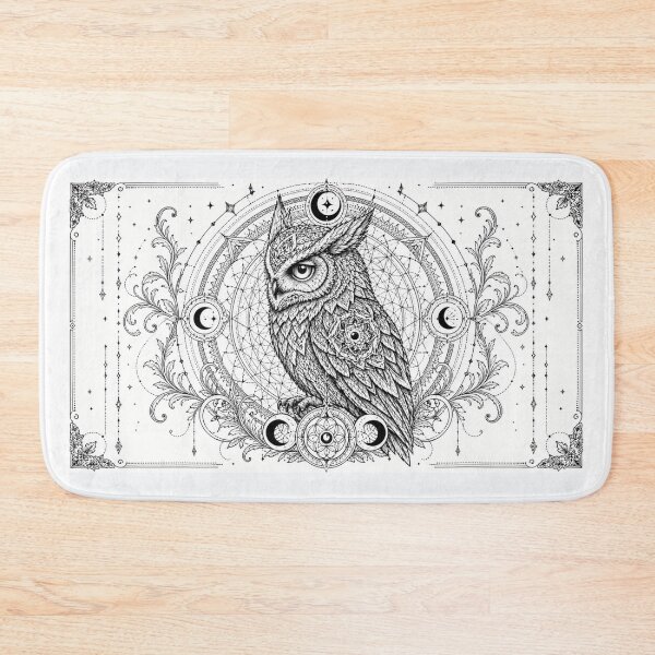 Item preview, Mystic Owl Mandala Sacred Geometry Art designed and sold by suryabumblee.