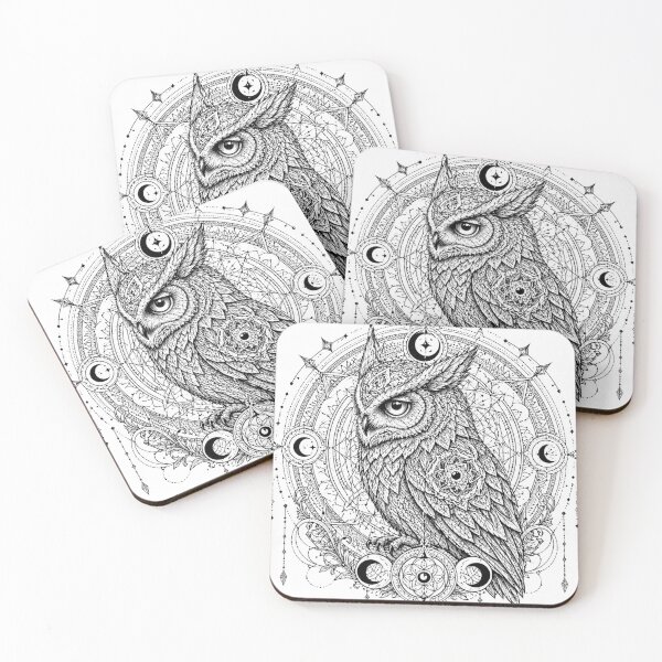 Item preview, Mystic Owl Mandala Sacred Geometry Art designed and sold by suryabumblee.