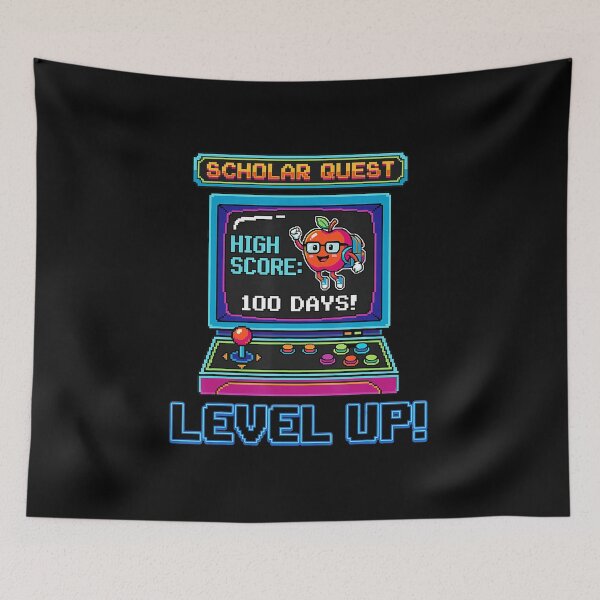 Item preview, Level Up 100 Days School Arcade Style designed and sold by FGTV2021.