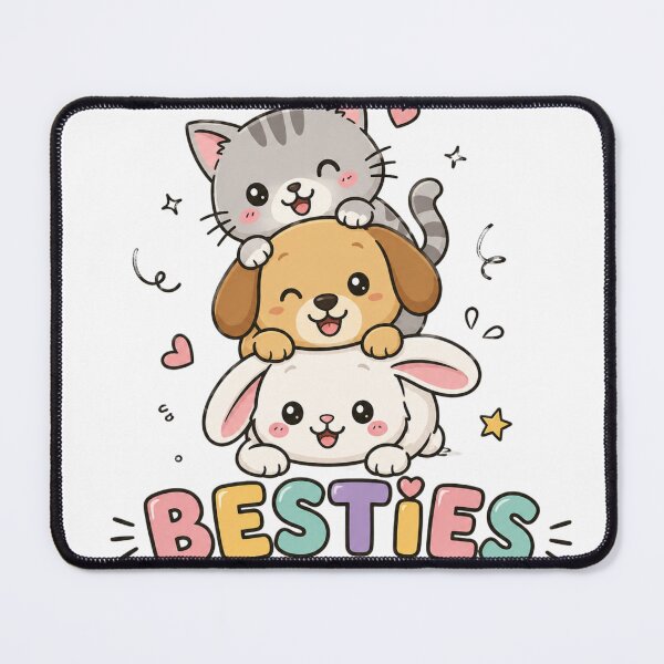 Item preview, Cute Besties Pet Stack Kawaii Cartoon T-Shirt designed and sold by Amitabr14.