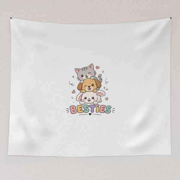 Aperçu de l'œuvre T-shirt mignon Besties Pet Stack Kawaii Cartoon créée et vendue par Amitabr14.