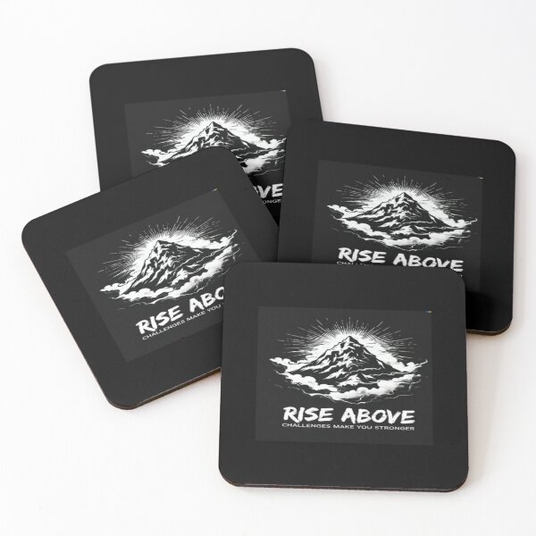 Item preview, Rise Above – Motivational Mountain Graphic with “Challenges Make You Stronger” Inspirational Message designed and sold by Bright Nest Studio.