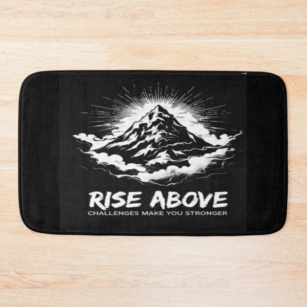 Item preview, Rise Above – Motivational Mountain Graphic with “Challenges Make You Stronger” Inspirational Message designed and sold by Bright Nest Studio.