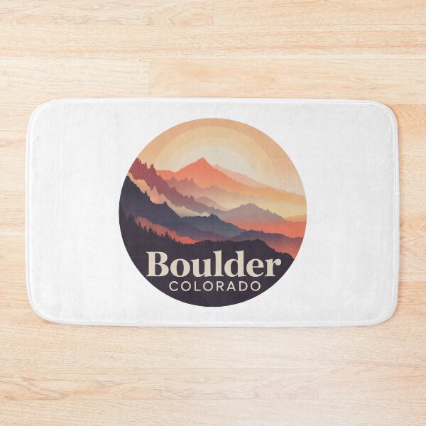 Item preview, Boulder Colorado: Sunset Mountains, Retro Travel Circle Design designed and sold by CircinusStore.
