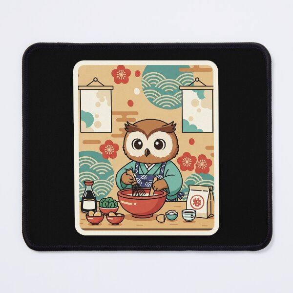 Item preview, Owl Cooking Ramen Cute Japanese Kitchen designed and sold by JordynLadukeg65.