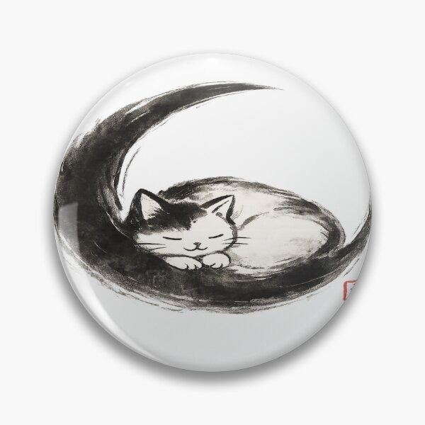 Item preview, Sleeping Cat Ink Brush Japanese Art T-Shirt designed and sold by Amitabr14.