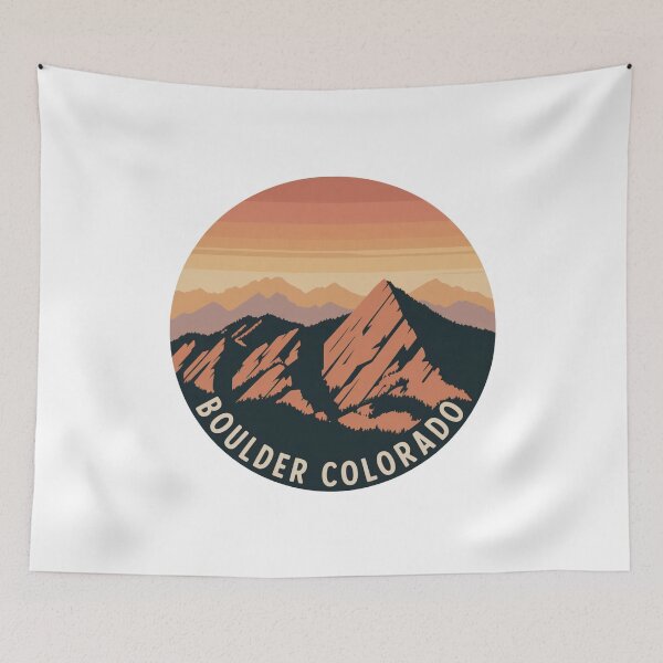 Item preview, Boulder Colorado: Retro Sunset Mountain Circle Design designed and sold by CircinusStore.