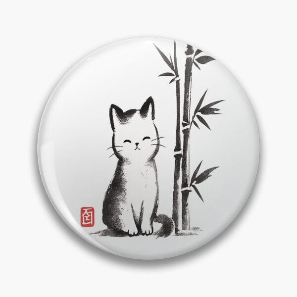 Item preview, Japanese Bamboo Cat Ink Brush Style T-Shirt designed and sold by Amitabr14.