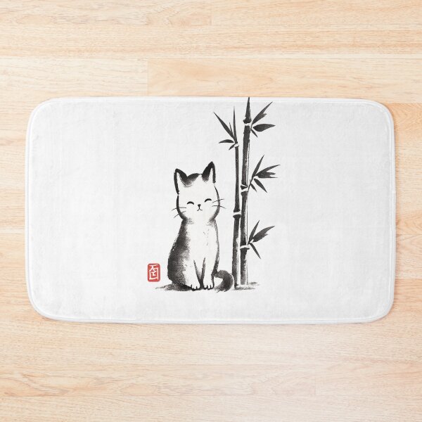 Item preview, Japanese Bamboo Cat Ink Brush Style T-Shirt designed and sold by Amitabr14.