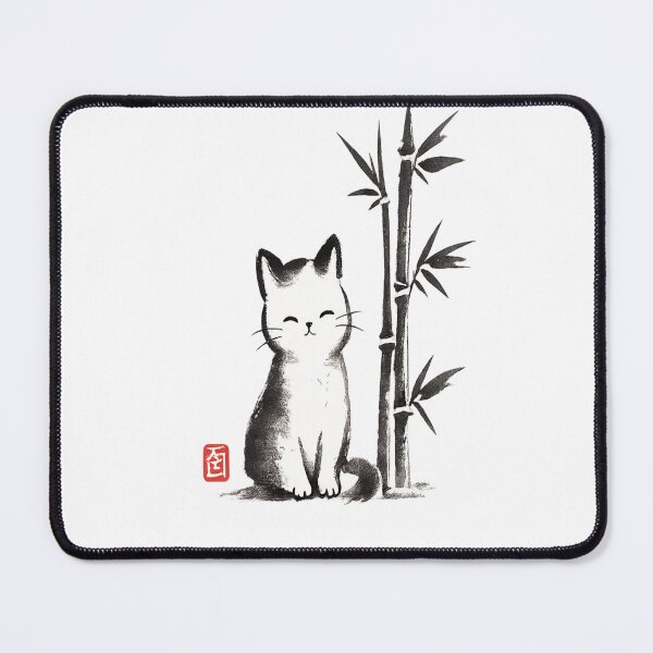 Item preview, Japanese Bamboo Cat Ink Brush Style T-Shirt designed and sold by Amitabr14.