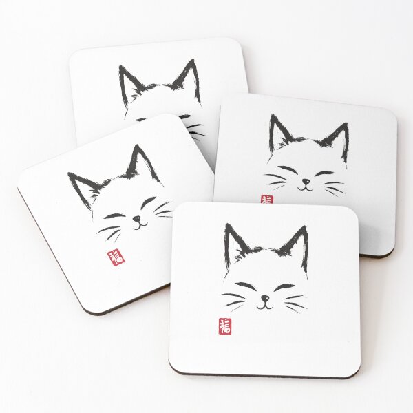 Item preview, Minimal Cat Face Japanese Ink Style T-Shirt designed and sold by Amitabr14.