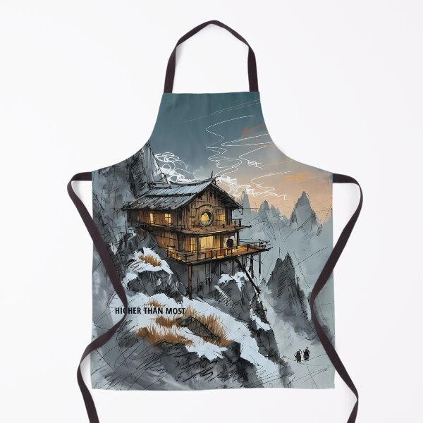 Item preview, HIGHER THAN MOST - Alpine Mountain Cabin Sketch designed and sold by Modern Nest Art.