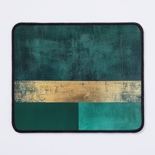 Item preview, Abstract petrol green gold design, geometric minimalist modern texture designed and sold by CosmicGlyph.