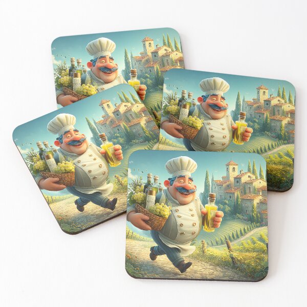 Item preview, Cheerful Chef Running with Fresh Ingredients designed and sold by Artessie.